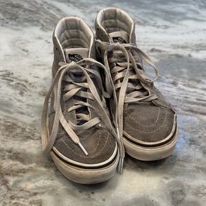 Vans Suede High-Tops in Taupe and White
